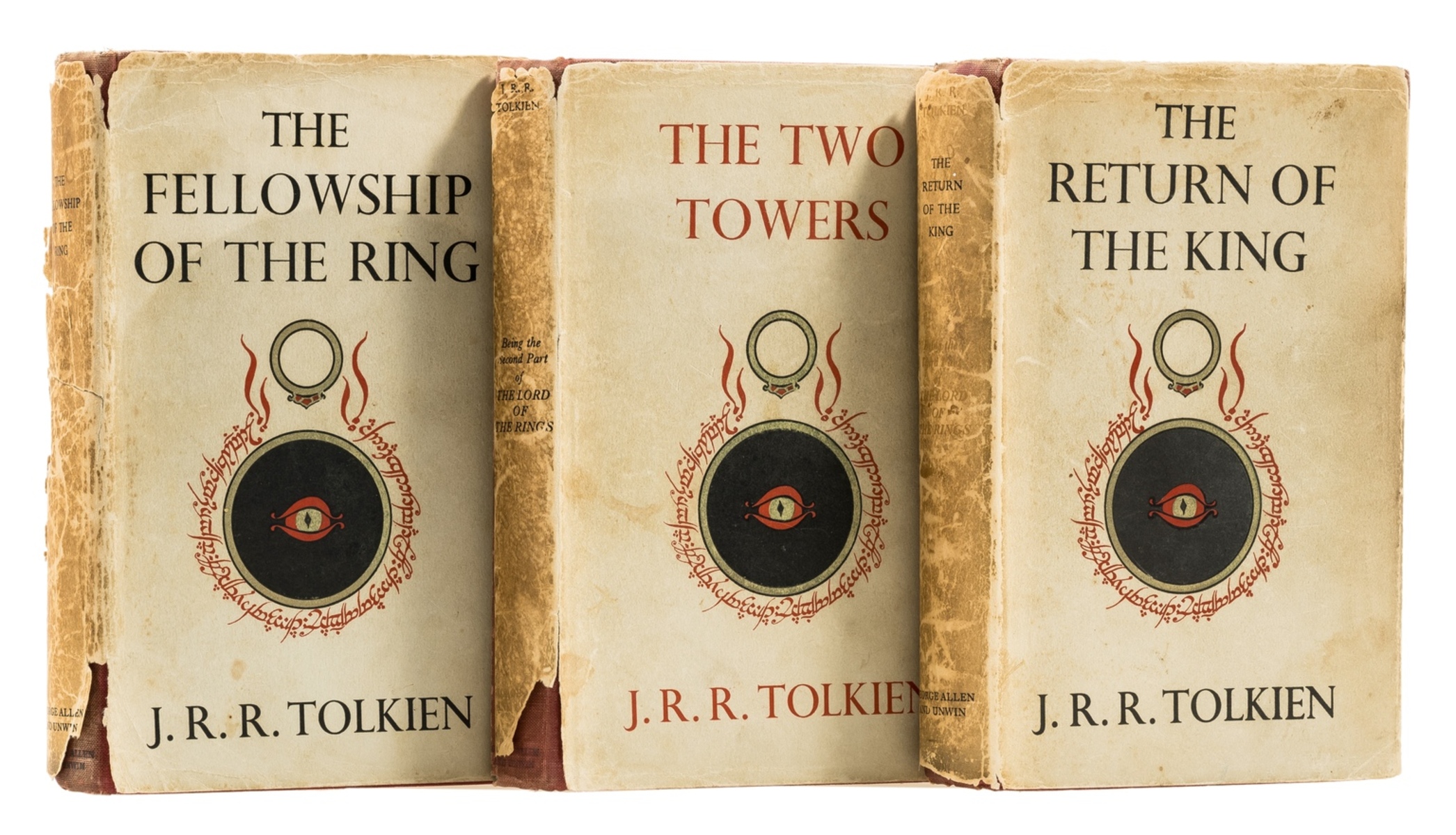Tolkien (J.R.R.) The Lord of the Rings, 3 vol., first editions, fifth, second and first …