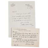 Doyle (Sir Arthur Conan) Autograph Letter signed and Autograph Postcard signed to Alan …