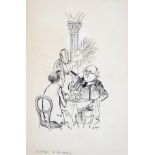 Biro (Val) Gluttony: V[ictor] Gollancz; Rusalka, two original ink drawings, [mid-20th century]; …