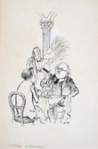 Biro (Val) Gluttony: V[ictor] Gollancz; Rusalka, two original ink drawings, [mid-20th century]; …