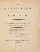 Crabbe (George) The News-Paper: A Poem, first edition, for J. Dodsley, 1785; and others, 18th …