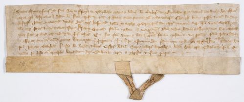 Suffolk, Little Thurlow.- Charter, grant by Simon Franceys of Great Thurlow and Alan le Barber of …