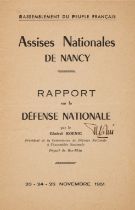 Koenig (Général) Assises Nationales de Nancy: Rapport sur la Défense Nationale, signed by the …