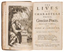 Kennett (Basil) The Lives and Characters of the Ancient Grecian Poets, first edition, for Abel …