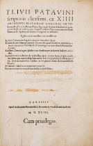 Livius (Titus) Ex XIIII decadibus historiae romanae ab urbe condita, decades, prima, tertia, …