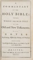 Pine (William, printer).- Bible, English.- A Commentary on the Holy Bible: containing the whole …