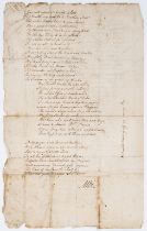 Literary.- [Verse letter from a son to his father], manuscript poem, [c. 1790]; and a small …