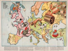 Europe.- World War I.- Bacon (George W.) Serio-Comique Map of Europe at War. Hark! Hark! The Dogs …