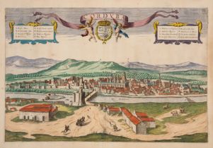 Spain.- Braun (Georg) and Franz Hogenberg. Corduba, engraved panoramic view, [c.1598].