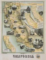 America.- Johnstone (E.) The Unique Map of California, lithograph, [1885].