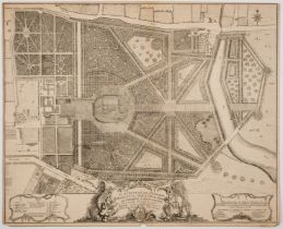 Kensington.- Rocque (John) ...Plan of ye Royal Palace and Gardens of Kensington..., engraved plan, …