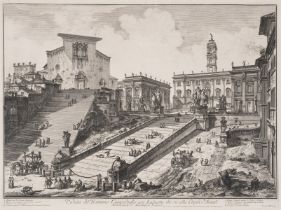 Italy.- Piranesi (Giovanni Battista) Veduta del Romano Campidoglio con Scalinata che va dalla …