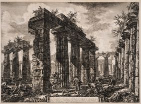 Italy.- Piranesi (Giovanni Battista) Vue des restes du pronaos de l'édifice que l'on peut …