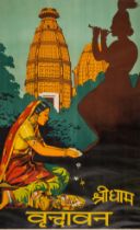 India.- Mandal (Gobinda) Sree dham/Brindaban, lithographic poster printed in colours, 1940.