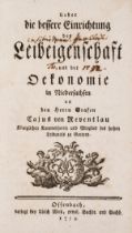 Serfdom & Agriculture.- [Lehman (Adde Johann)] Ueber die bessere Einrichtung der Leibeigenschaft …