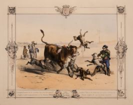 Spain.- Adam (Victor) Combat du taureau. Douze sujets dessines d'apres nature, Paris, chez Bulla …
