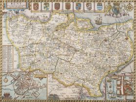 Kent.- Speed (John) Kent, engraved map, [1662].