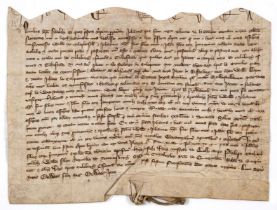 Dorset, Melbury Osmond.- Charter, gift by Joan, widow of Thomas de Haddon to William de …