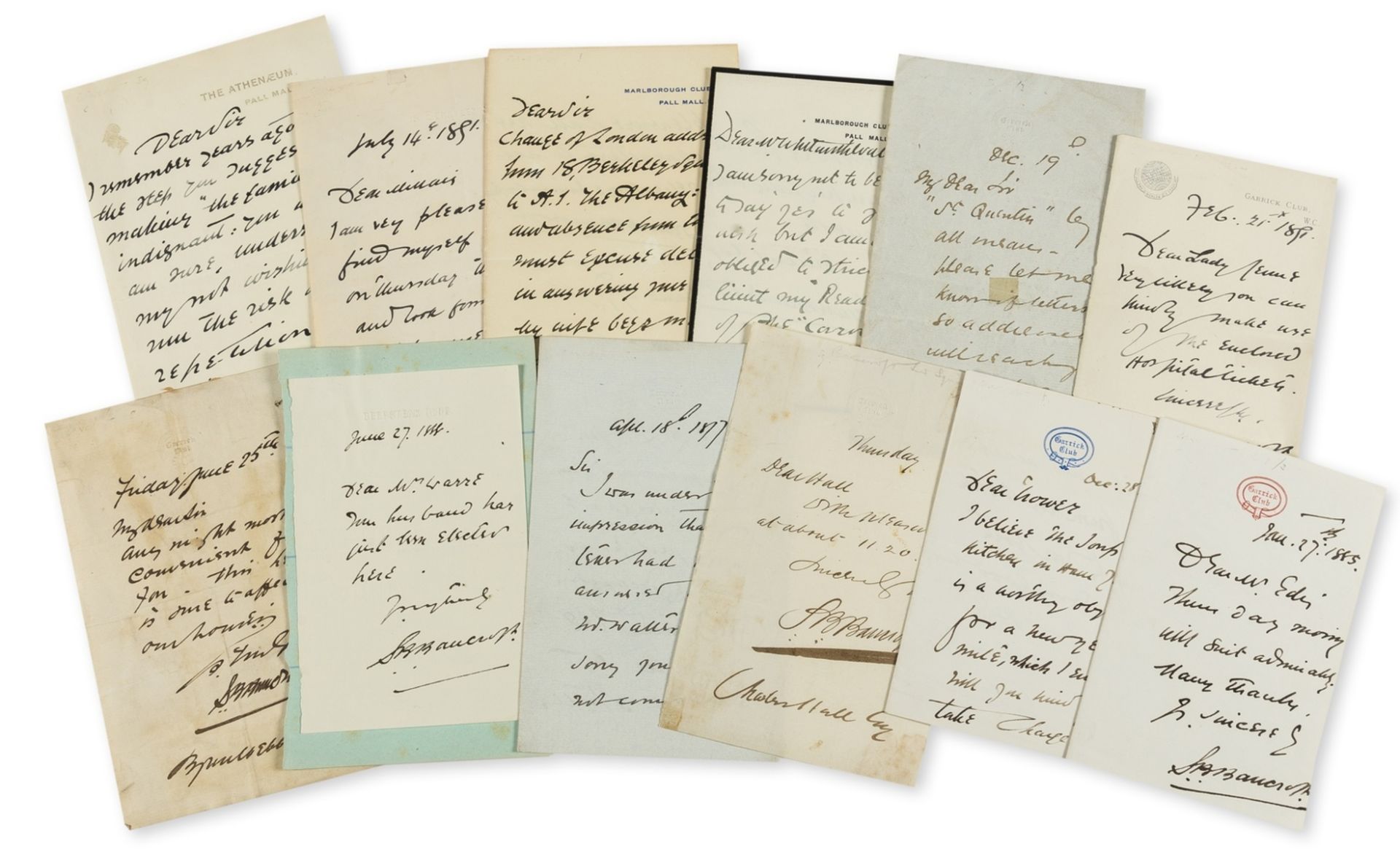Theatre.- Bancroft (Squire) 48 Autograph Letters signed to various recipients, 1877-1920.