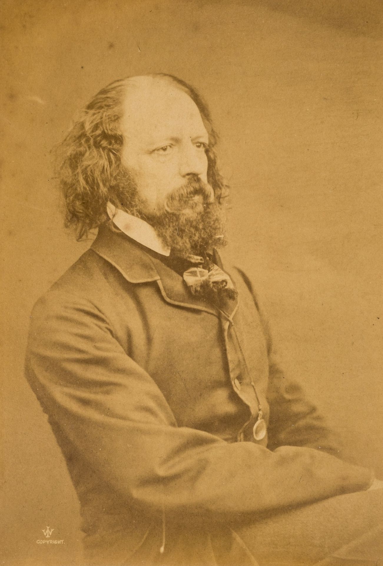 Tennyson (Alfred, Lord) Portrait of Tennyson, albumen photograph, copyright mark in lower left …