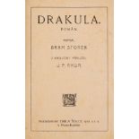 Stoker (Bram) Drakula. Román, 2 vol., first Czech edition, Prague, Emil Šolc, [1919]; and the …