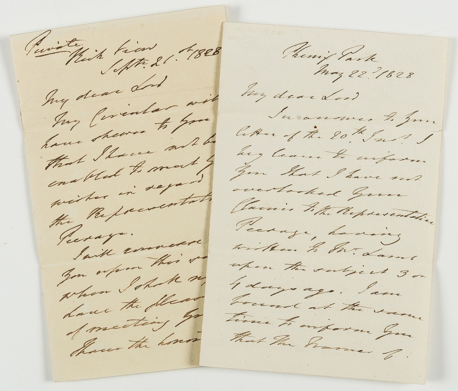Uxbridge (Henry Paget, first Earl of Uxbridge) 2 Autograph Letters signed to the Marquis of …