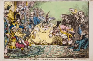 Gillray (James) Introduction of Citizen Volpone & his Suite at Paris - vide The Moniteur & …