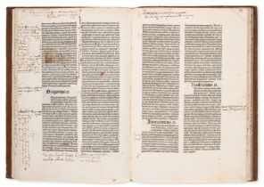 Annotated.- Platina (Bartholomaeus Sacchi) Vitae Pontificum, Nuremberg, Anton Koberger, 1481.