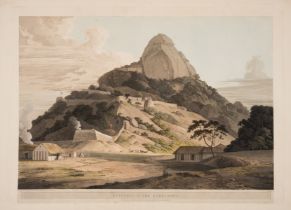 Daniell (Thomas) and William Daniell. Ryacotta, in the Barramah'l; Sankry Droog, two aquatints, …