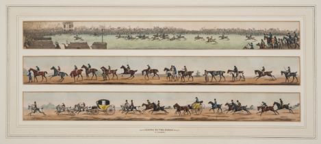 Alken (Henry) [Epsom Races the Derby Day, or Going to Epsom Races], aquatint panorama, 1819.