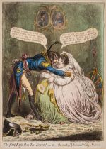 Gillray (James) The first kiss this ten years! - or - the meeting of Britannia & Citizen François, …