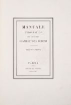 Bodoni (Giambattista) Manuale Tipografico, 2 vol., Parma, Giambattista Bodoni, 1818.