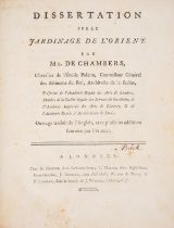 Chambers (Sir William) Dissertation sur le Jardinage de l'Orient, with supplement, 2 parts in 1, …