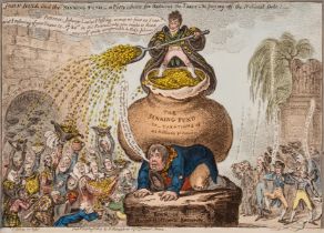 Gillray (James) John-Bull and the Sinking-Fund _ P(r)etty scheme for Reducing the Taxes - & off …