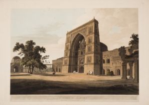 Daniell (Thomas) and William Daniell. A Mosque at Juanpore, aquatint, 1802.