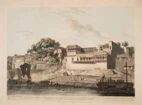 Daniell (Thomas) Part of the City of Patna, on the River Ganges, aquatint, 1795.