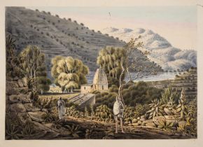 India.- Manson (James) Three landscapes of the environs of Uttarakhand, India, watercolours, 1826 …