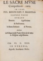 Verona.- [Marano (Theobaldo, editor)] Le Sacre Muse, Compositioni varie in lode del molto Rev. P. …