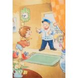 Blyton (Enid).- Robert (Tyndall).- Two original illustrations from 'A Day at School' and 'Learn to …