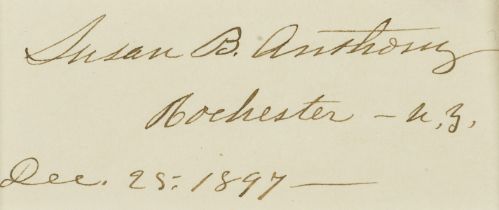 Anthony (Susan B.) Cut signature, 1897.