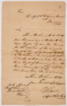 British India.- 2 Autograph Letters signed from the agent to the Governor-General to the agents of …