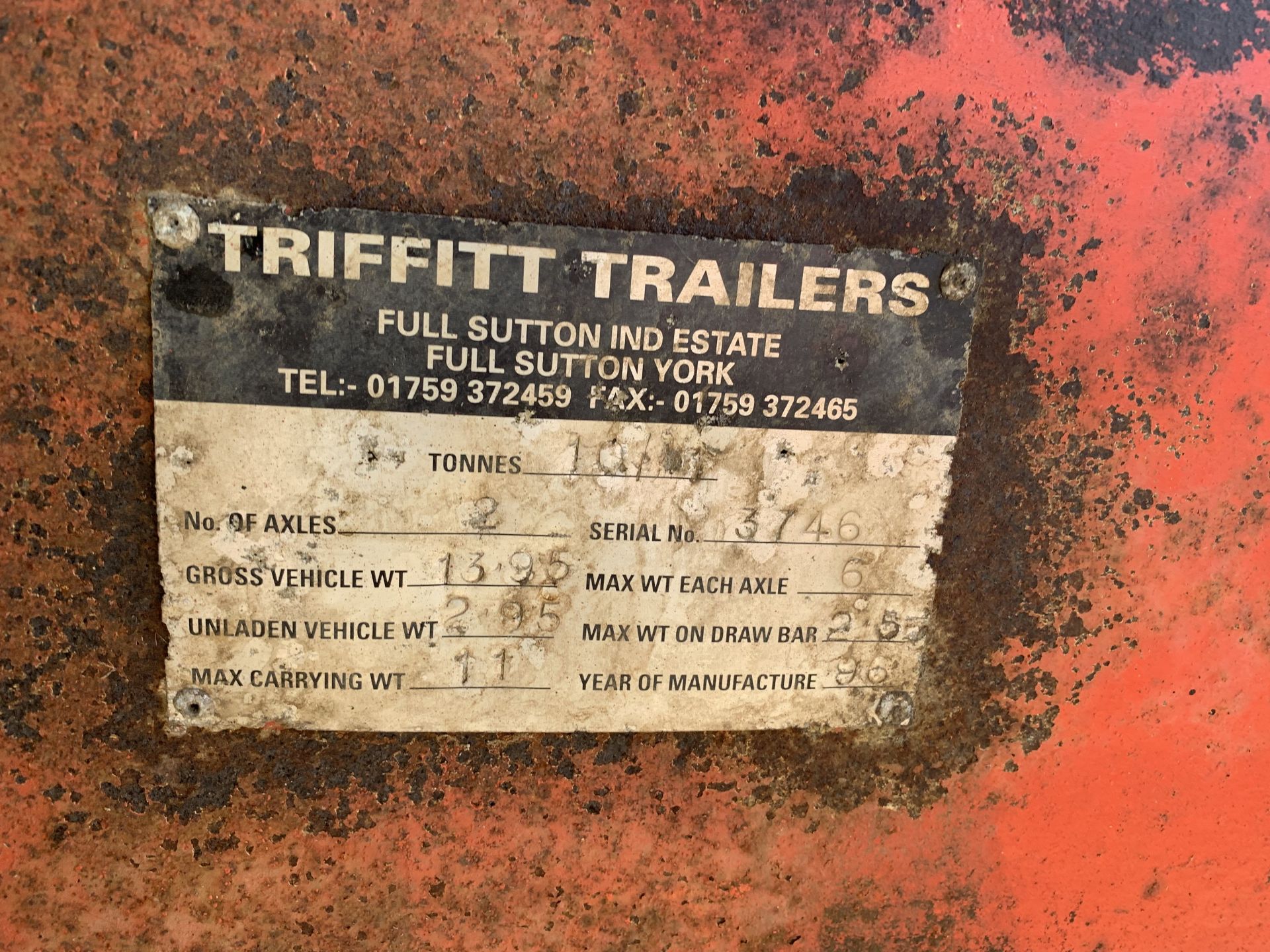 1986 Triffitt 11t twin axle corn trailer - Image 2 of 4