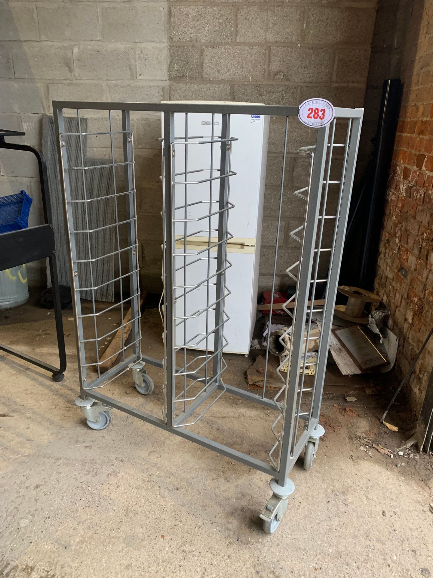 Double catering tray trolley