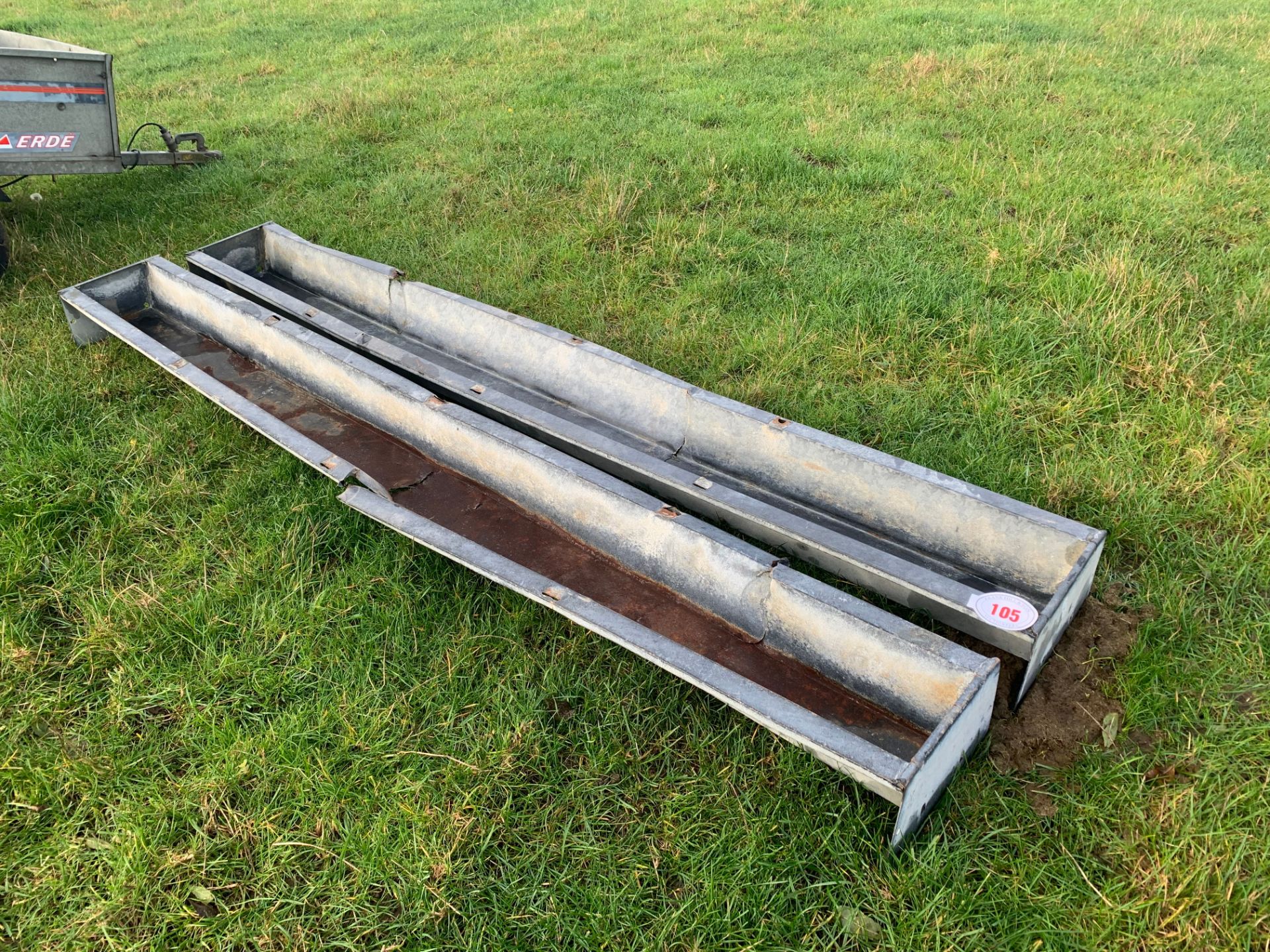 Pair of sheep trough planters