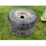 Pair of 6 stud wheels & tyres 11.5/80-15.3