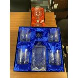Hull KR decater & tumbler glasses & league championship wine glass