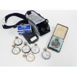 Eight various pocket stopwatches to include a modern Seiko example (8)