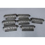 Seven novelty LNER metal handles (7)