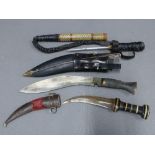 Gurkha Kukri knife, two others and a cosh (4)