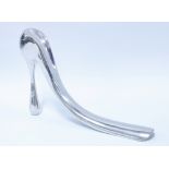 Manola Blahnik polished aluminium shoe horn, 27cm long